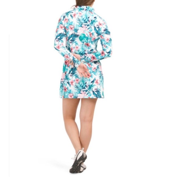 NWT Tommy Bahama Tropical Print UPF 50 Long Sleeve Golf & Tennis Dress, S - Picture 2 of 9